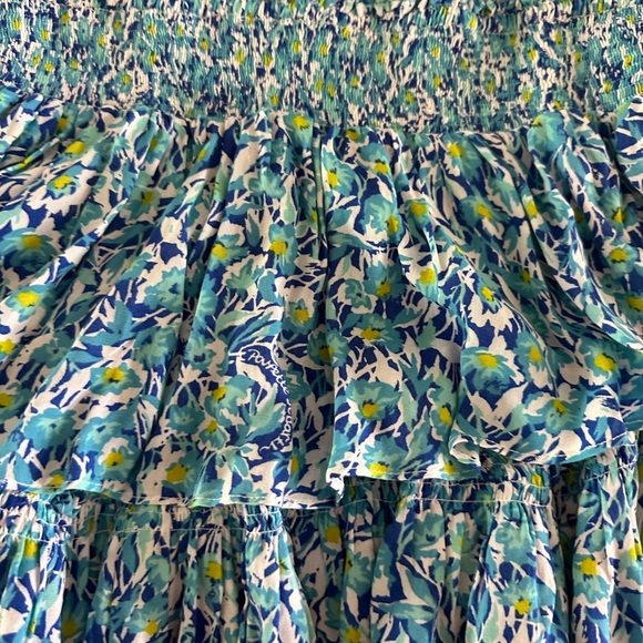 Poupette St. Barth NWOT Ariane Layered Mini Skirt Blue Ocean Flowers Size S $230 - Picture 10 of 11